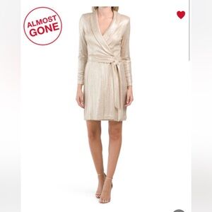 NWT ADRIANNA PAPELL Metallic Long Sleeve Tuxedo Mini Dress